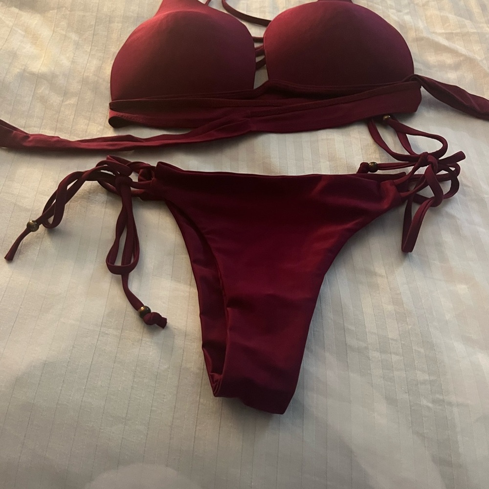 Elegant Burgundy Bikini Set